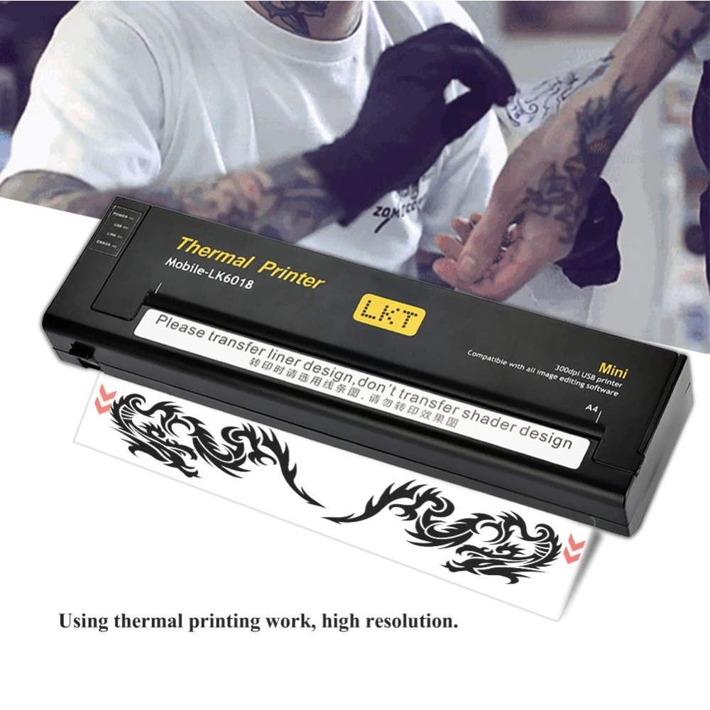 Portable Temporary Tattoo Transfer Machine Printer Drawing Thermal Stencil Maker Copier for Tattoo Transfer Paper Microblade#R30 small portable printers for travel