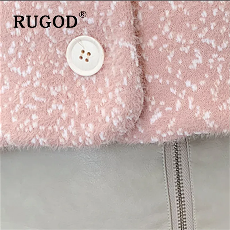 RUGOD однотонный укороченный свитер с v-образным вырезом Cashimere Кардиган зимние топы для женщин трикотаж свободный корейский стиль Мода