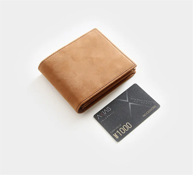 LEACOOL мужские кошельки из натуральной кожи Crazy Horse, кожаный мужской кошелек, отделение для монет и держатель для карт, высококачественные мужские кошельки
