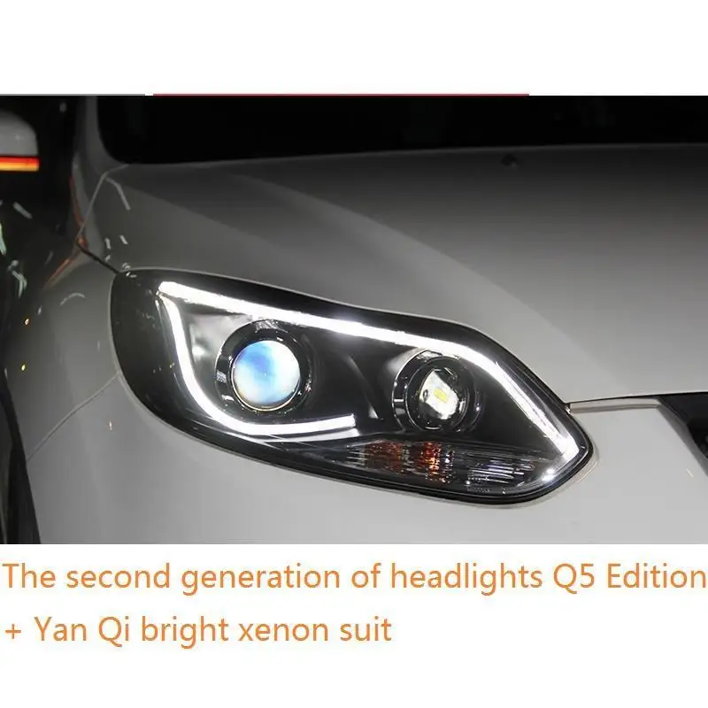 Дневной Cob Стайлинг аксессуар для бега лампа Neblineros Led Para Auto Assessoires фары автомобиля фары в сборе 09 для Ford Focus - Цвет: MODEL G