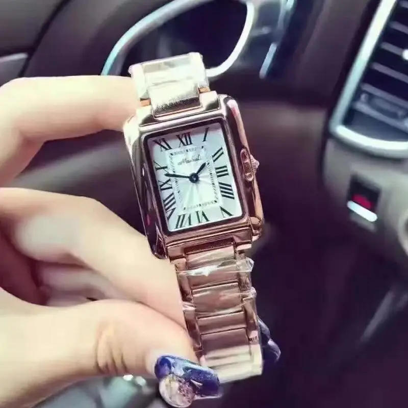 

Marsa li/mashali Square Retro Small Dial Steel Belt WOMEN'S Watch Simple Trend Watch M-88009