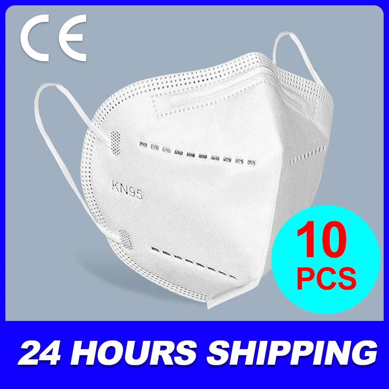 

10pcs KN95 Mask KN95 Face Masks FFP2 Resuable Mouth Masks Non Woven PM2.5 Anti Dust Masks FFP2 KN95 Face Mask 10PCS