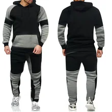

Men Spotrs Suit Two Pieces Set Men's Hoodie Jacket Sweatshirt + Pants Male Hoody Jogging Tracksuit Sportswear Outfit 3XL