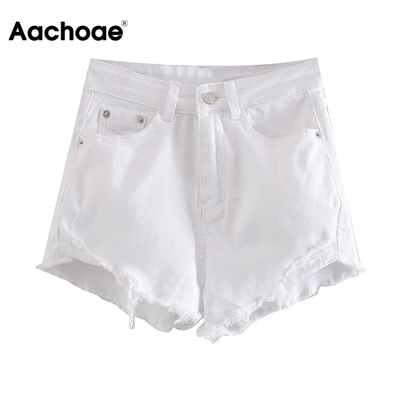 Aachoae Women Solid Shorts Jeans Summer 2020 Retro Raw Edge Baggy Mom Jeans High Waist Zipper Fly Casual Bottoms Vaqueros Mujer Aachoae Women Solid Shorts Jeans Summer 2020 Retro Raw Edge Baggy Mom Jeans High Waist Zipper Fly Casual Bottoms Vaqueros Mujer