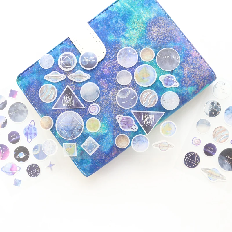 

Domikee creative foil sky stars pattern school student paper DIY bullet journal scrapbooking stickers accessories stationery
