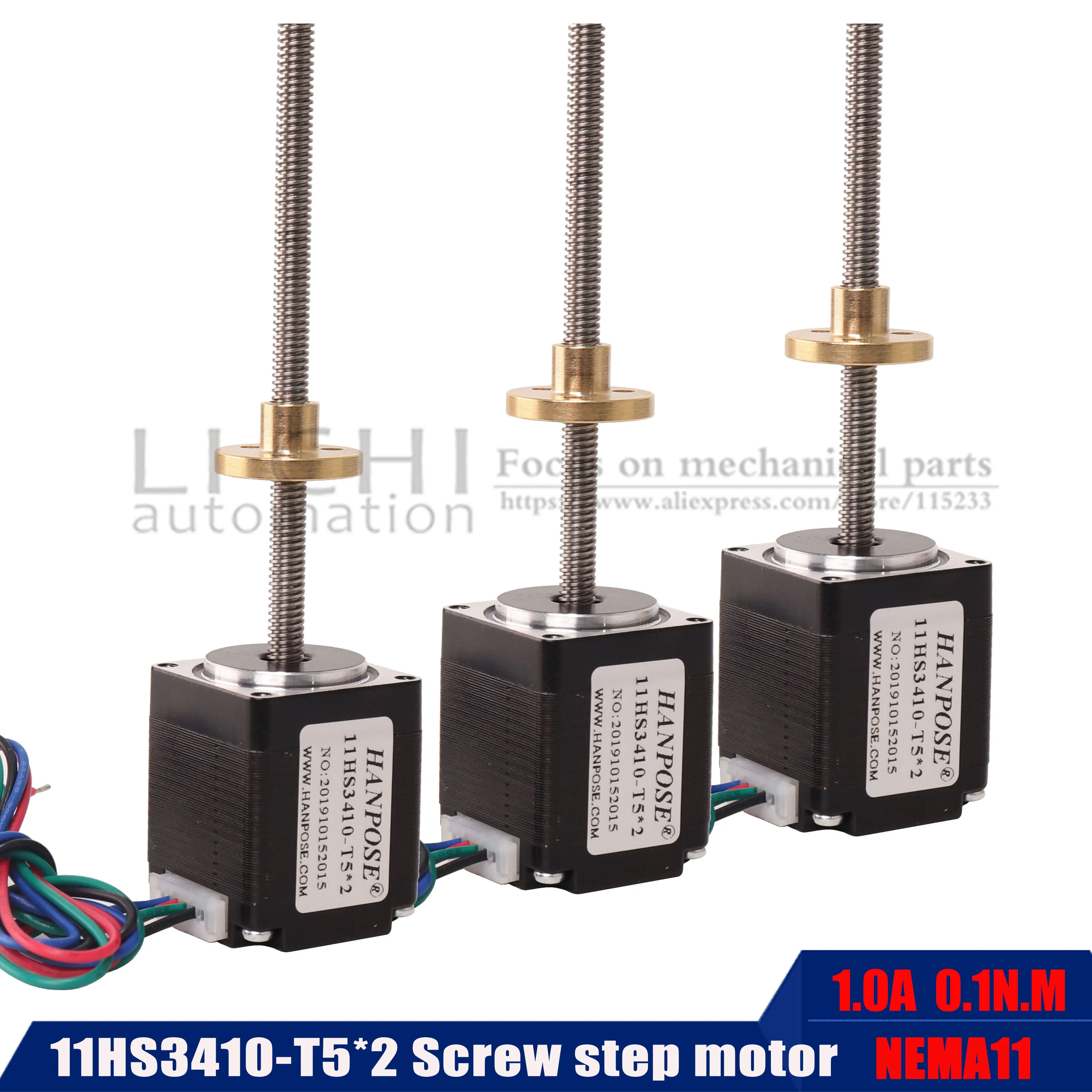 Шаговый двигатель Nema11 длиной 200 мм 250 300 11HS3410s-t5x2-с медной гайкой свинцовым цоколем