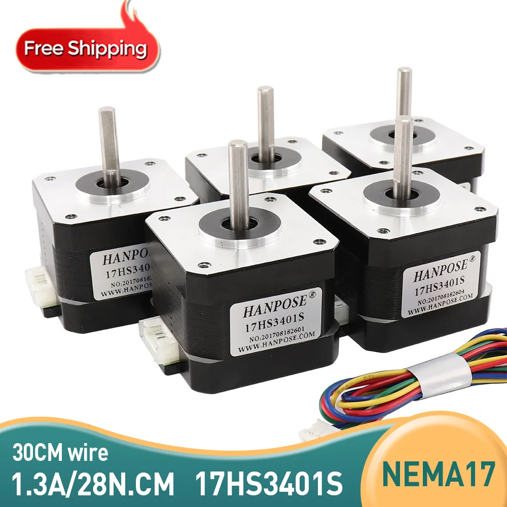 4-проводной шаговый двигатель Nema17 42 двигателя 42BYGH 1.3A 28n cm CE ROSH ISO CNC для 3D-принтера 5