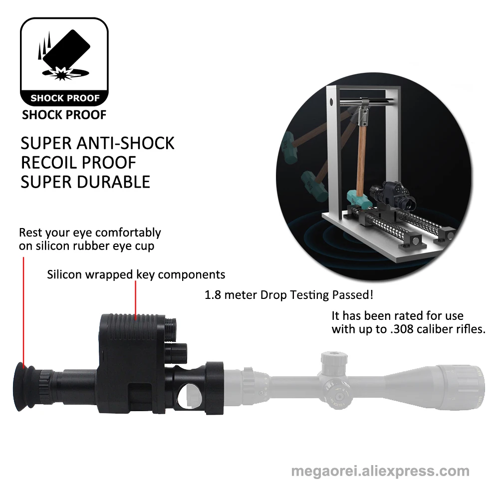 US $149.60 Megaorei 3 Integrated Hunting Tactical Rifle Scope Night Visions Optics Binoculars Monoculars IR Camera DVR Builtin 850nm Torch
