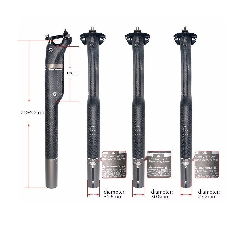 Full Carbon Seatpost Set for Mountain Bicycle Riser and Flat Bike Handlebar MTB Stem 660mm, 680mm, 700mm, 720mm, 760mm * 31.8mm