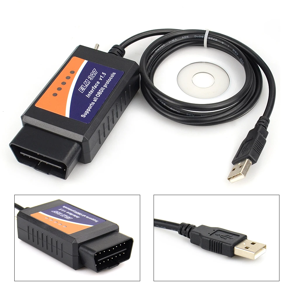 Диагностический сканер ELM327 V1.5 USB переключатель PIC18F25K80|Считыватели кодов и