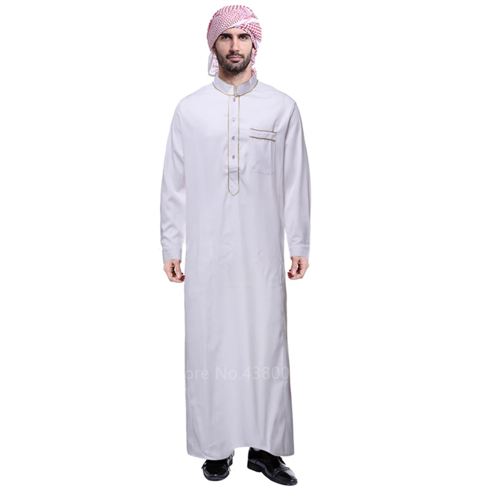 Мусульманская абайя для мужчин jubba ТОБ Ближний Восток длинные халаты кафтан Арабский Дубай взрослых с длинным рукавом мусульманская одежда шарф
