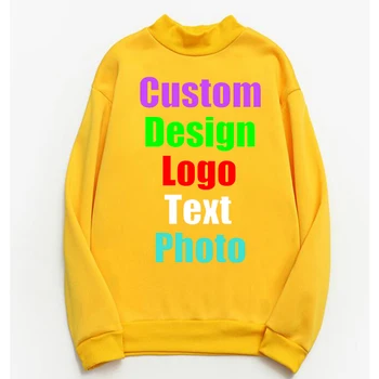 

2019 Customize Your Logo Photo Plus Velvet Thick Hedging Fir Women Solid Color Autumn Winter Small Turtleneck Loose Casual Jacke