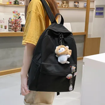 

HOCODO Nylon Backpack Solid Color Shoulder Bag New Women's Backpack High School Student Bag Large Capacity Travel Packbag 2020