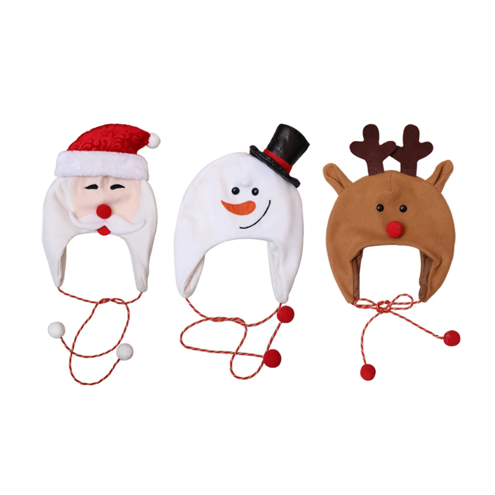 Cute Plush Red and White Santa Claus Caps Santa's Hat for Christmas Party Costume