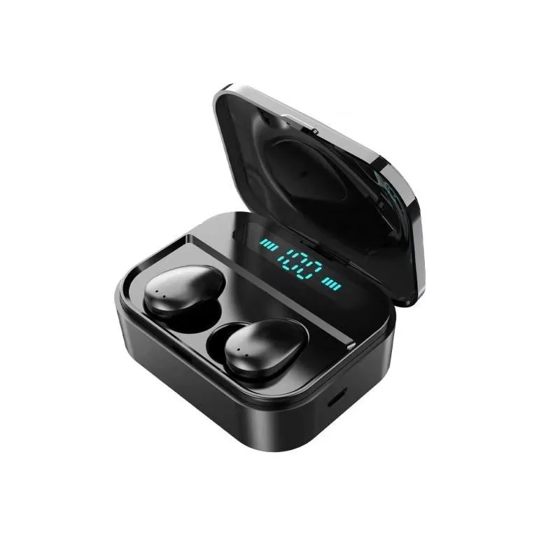 Free shipping wireless LED digital display charging box Bluetooth earphone Portable charging box Waterproof and noise reduction