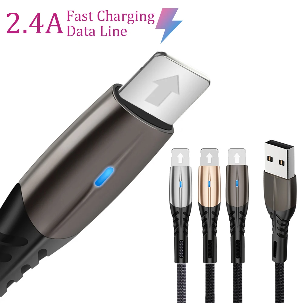 2.4A Быстрая зарядка USB кабель для iPhone 11 Pro Max Xs Xr X 8 7 6 6s Plus Дата линия кабель для мобильного телефона для iPhone 11 проводов шнур