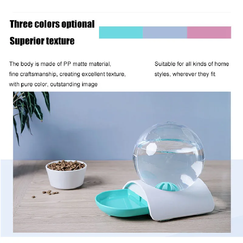 

Bubble 2.8L Pet Cat Dog Feeder Fountain Bubble Automatic Cats Water Large Drinking Bowl For Pets Dispenser No Electricity Drink