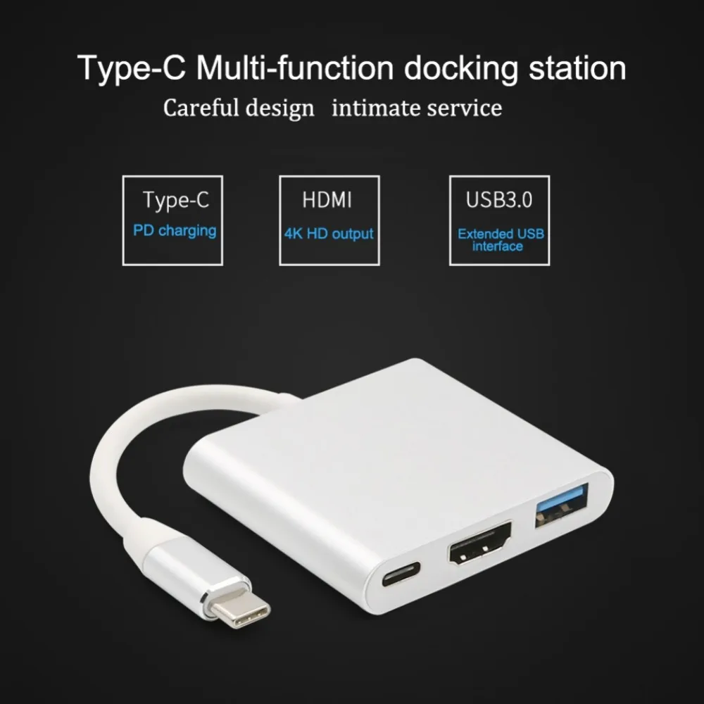 

For Huawei For Macbook 4K Type-C To HDMI HD Adapter Cables USB 3.1 Converter USB C Type To USB 3.0/HDMI/Type C Charger Adapter