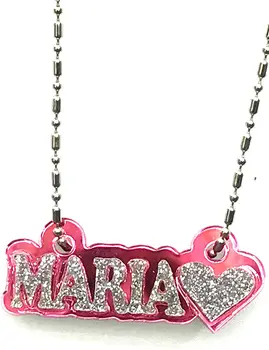 

AurolaCo Customized Name Necklace Double Acrylic Necklace For Sexy Women Jewelry Fashion