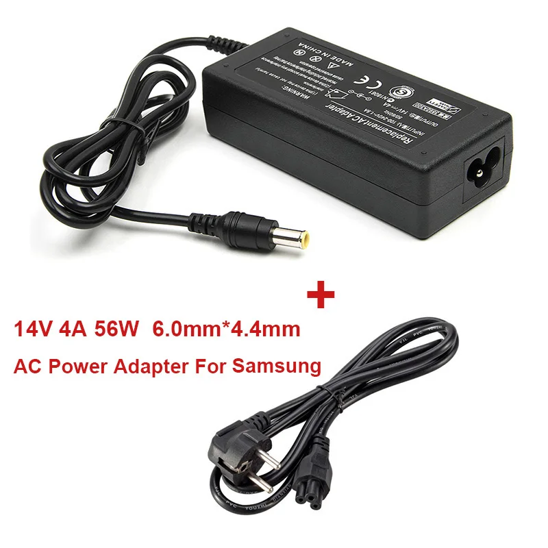 

14V 4A AC Laptop Adapter with EU Plug Cable Cord 56W Power Supply Charger Adapter for Samsung Monitor Notebook Power Supply