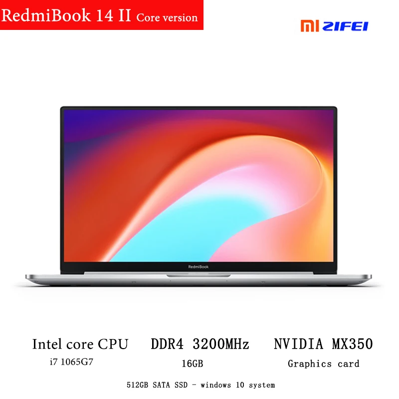 Xiaomi MI laptop RedmiBook 14 Ⅱ i7-1065G7 cpu DDR4 16GB RAM 512GB SSD 14-inch full-screen ultra-thin notebook computer