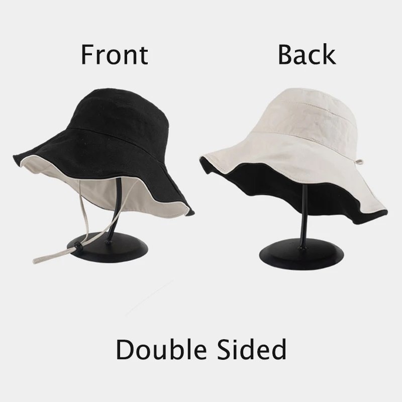 Double-sided Foldable Bucket Hat Summer Sun Hat  for Women Girls Visor Fisherman Cap Anti-UV Wide Brim Sunscreen Hats Caps bucket hats for women