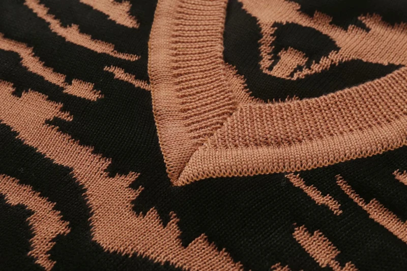 Богемный Вдохновленный свитер в черно-белую полоску, сексуальный вязаный свитер с v-образным вырезом, Женский пуловер с длинными рукавами, Осень-зима