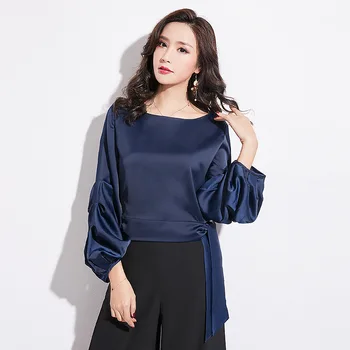 

Women's Blouses O-Neck Lantern Sleeve 2020 Summer Woman Fashion Tops Plus Size Womens Tops and Blouses Office Lady Regular