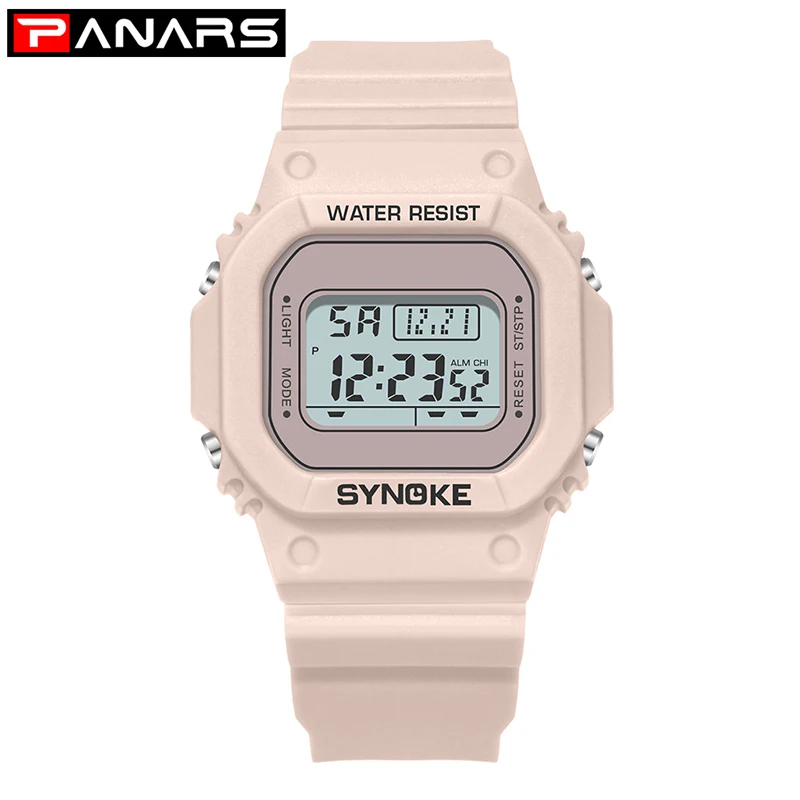 

PANARS Fashion Sport Watch Ladies Men Digital Watches Pink Transparent Watch Alarm Clock Multifunction Male Girlfriend Gift 2019