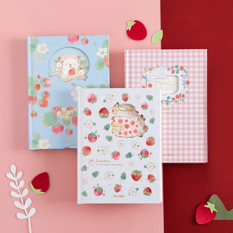 MINKYS Kawaii A5 Strawberry Series Notebook Journal Agenda 114 Sheets