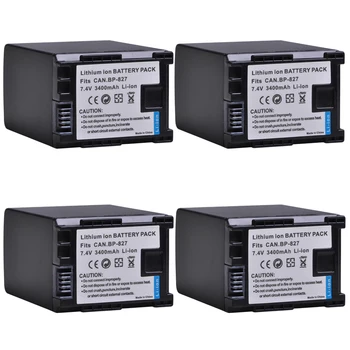 

4pc 3400mAh BP-827 BP 827 Camera Battery for Canon BP-819 BP-807 BP-809 HG31 XA10 HF20 HF10 HF100 HF100E HF11 HG20 HG21 HFS100