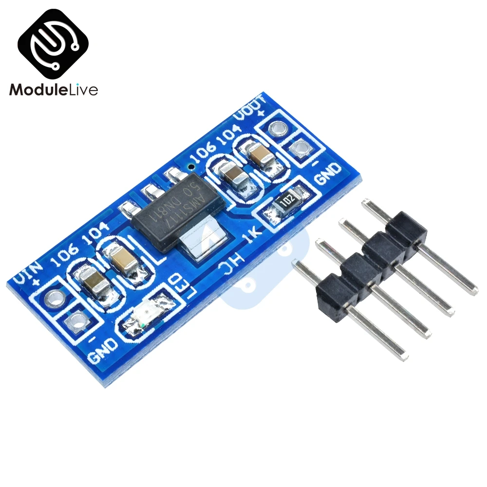 

10Pcs Standard 6.0V-12V to 5V AMS1117-5.0V Power Supply Module AMS1117-5.0 For Arduino Raspberry Pi PCB Board