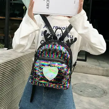 

Women Girl Sequin Mini Backpack School Rucksack Travel Kids Small Bag Glitter Bling School Travel Rucksack Shoulder Bag