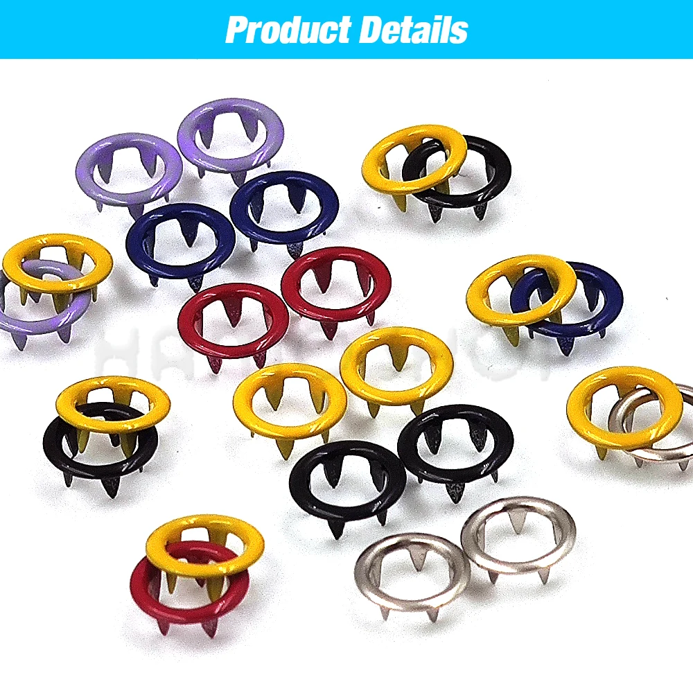 100 Sets Metal Prong Snap Button Fasteners With Mold Machine Prong Ring Press Button Studs For Clothes Garment Sewing Bags Shoes