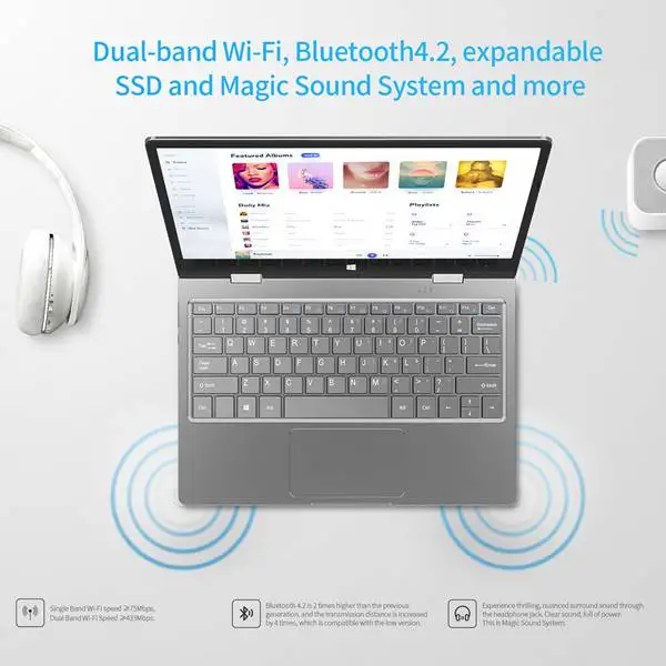 Ноутбук BMAX Y11, 11,6 дюймов, 2 в 1, процессор N4100, 8 ГБ ОЗУ, 256 Гб ПЗУ, SSD DDR4, 1080 P, ультратонкий ноутбук с разъемом EU, US, UK