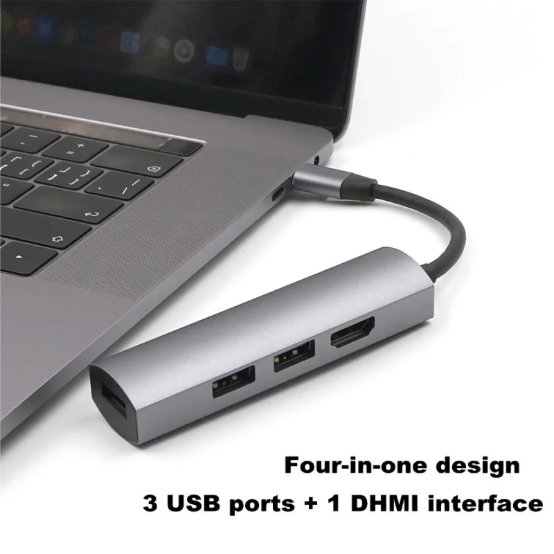 Концентратор тип-c к HDMI USB 3,0 4K металлический конвертер Кабель-адаптер шнур аксессуары для мобильного телефона компьютера