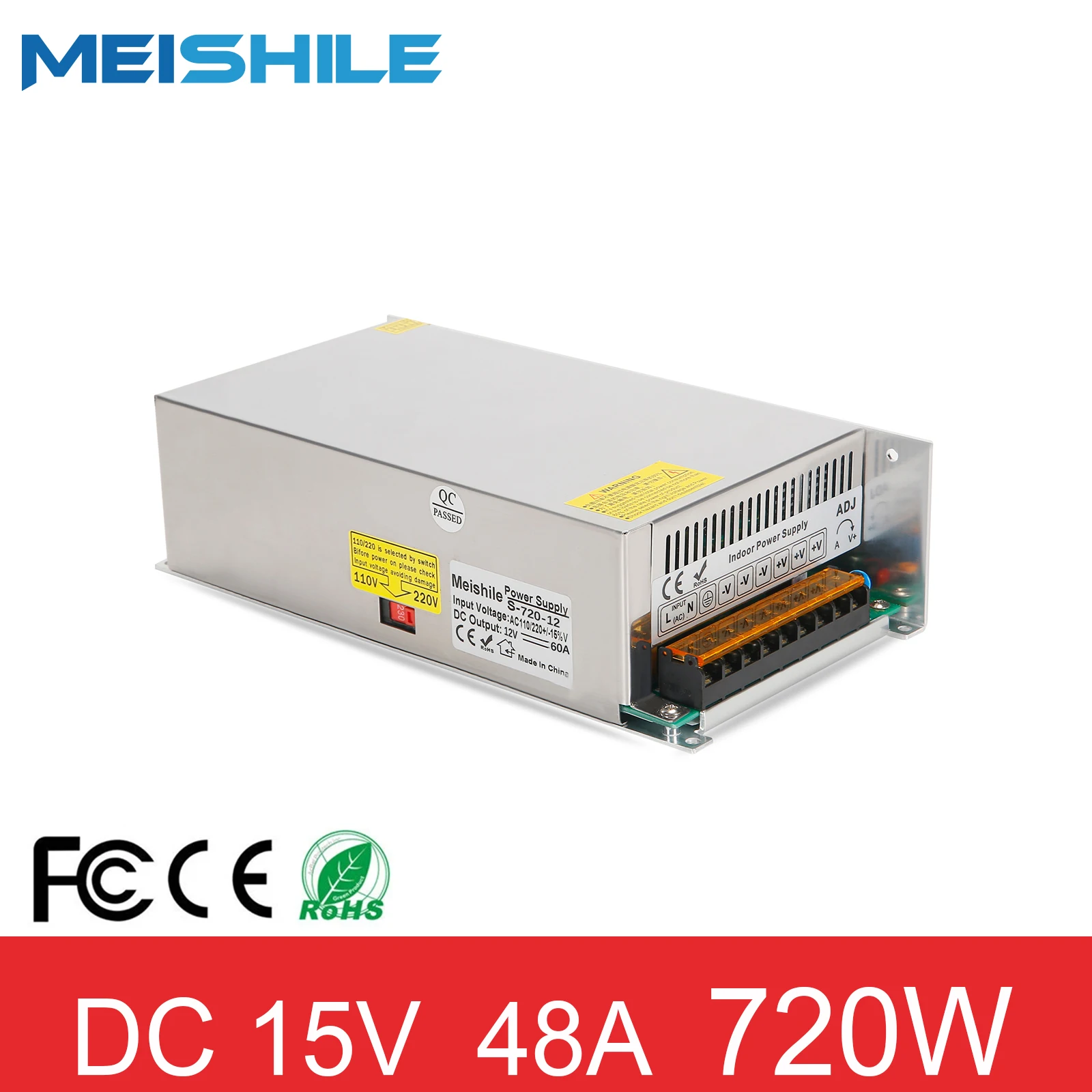 AC to DC 15V 48A 720W Switching Power Supply Drive Transformer for CNC Motor Industrial Electronic Electrical Equipment Etc. |