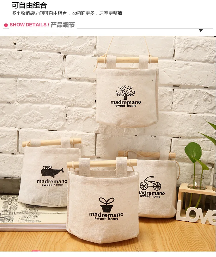 South Korea Home Storage Bag Hanging Bag Wall Wardrobe Hanging Bag Nostalgic Diablement Fort Hanging Bag Bedside