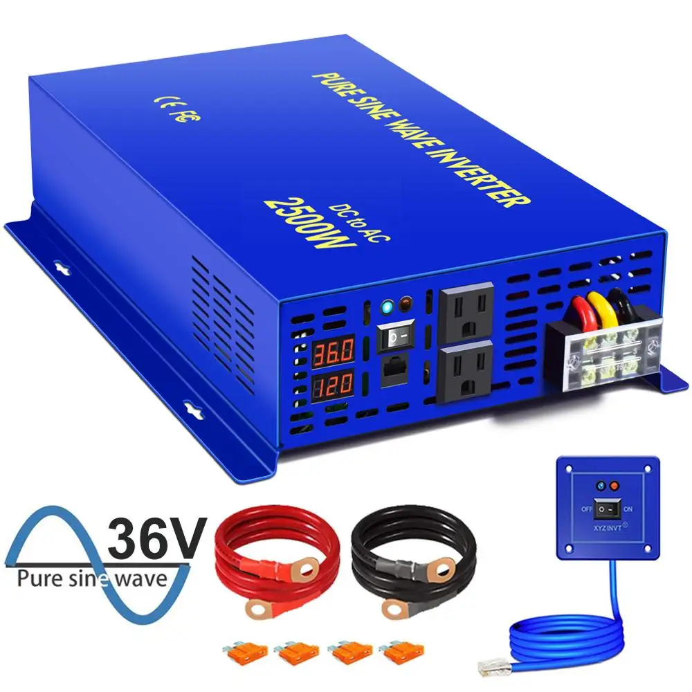 Xyz Invt Inverter A Onda Sinusoidale Pura 2500W 12V 24V 36V 48V Dc A Ac 220V Telecomando Cablato Sistema Off-Grid Inverter Solari