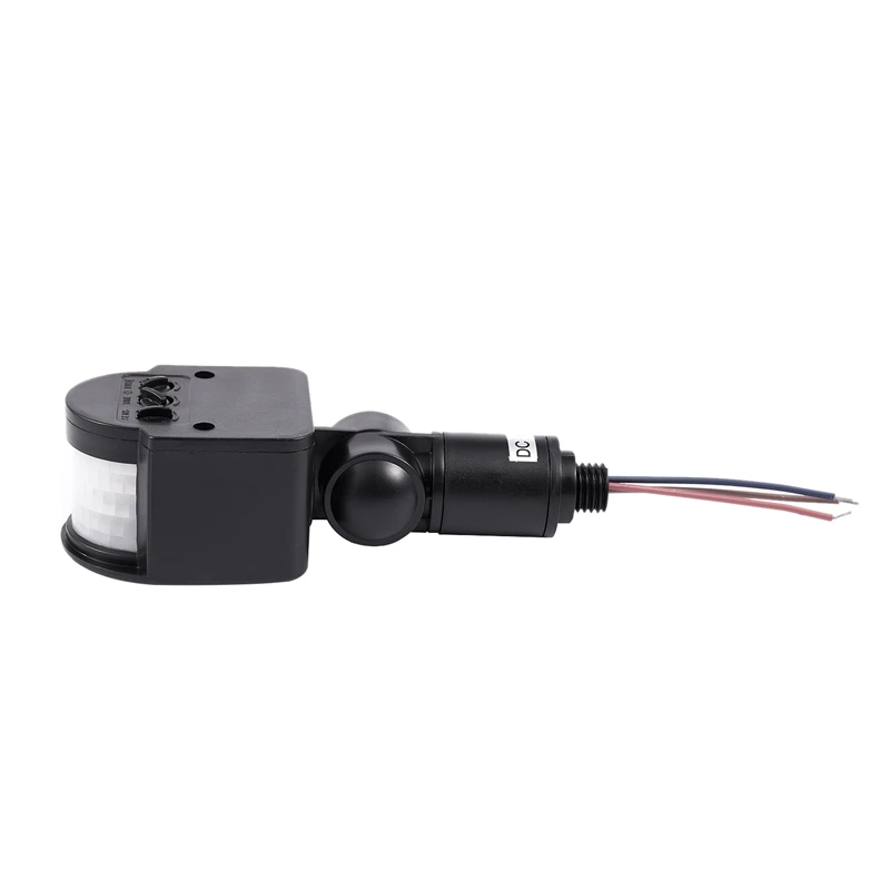Открытый 12V DC Автоматический инфракрасный PIR датчик движения переключатель светодиодный светильник, черный