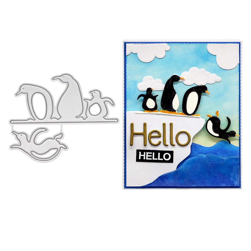 

Penguins Frame Carfts making DIY For Scrapbooking Album Paper Embossing Card Stencil Metal Cutting Dies