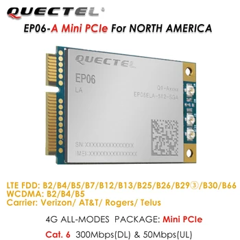 

EP06 EP06-A Mini PCIe 300Mbps Downlink 4G LTE Industrial Cat.6 Modem for North America LTE FDD Verizon/AT&T/Rogers/Telus