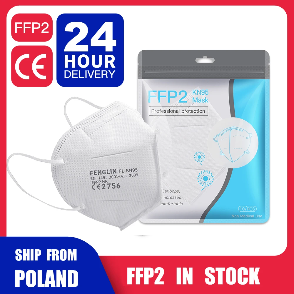 Отправка из Польши FFP2 маски для лица KN95 маска Защитная против пыли рта 95%