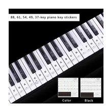 1pcs removable PVC Piano Sticker 54/61 88 Key Transparent Piano Keyboard Stave Electronic Keyboard Note Sticker