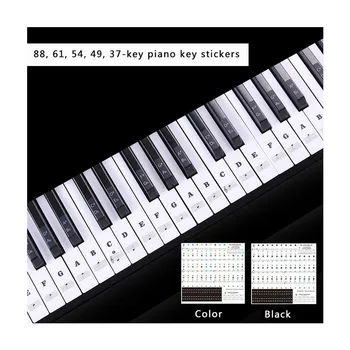 

1pcs removable PVC Piano Sticker 54/61 88 Key Transparent Piano Keyboard Stave Electronic Keyboard Note Sticker