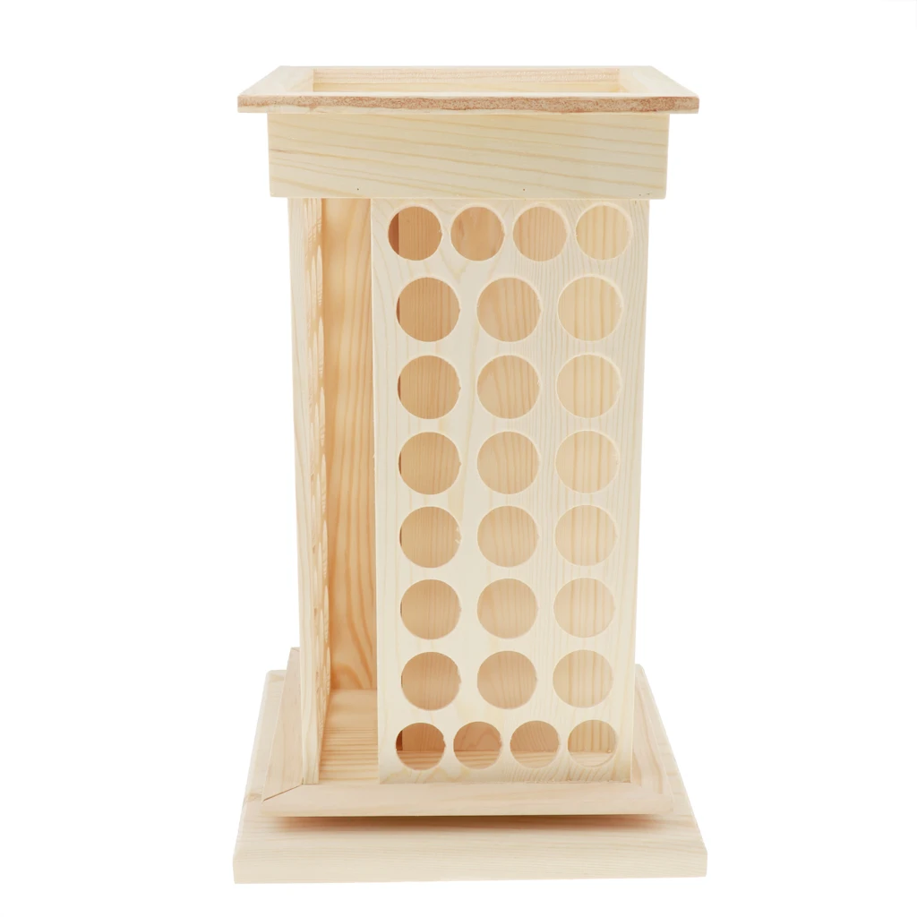 Wooden Rotatable 32Slots Essential Oil Display Case Storage Rack Aroma Essential Oil Bottles Organizer Holder 