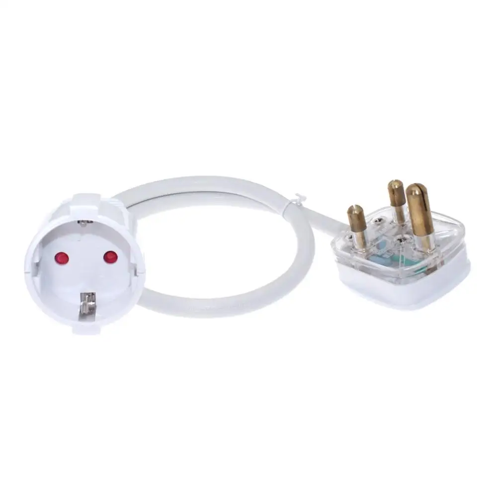 

16A 250V South Africa SABS Assembly Plug To UK Socket Power Cord White 3G1.5 Square SG MY Extension Cord 0.5m/1m/2m