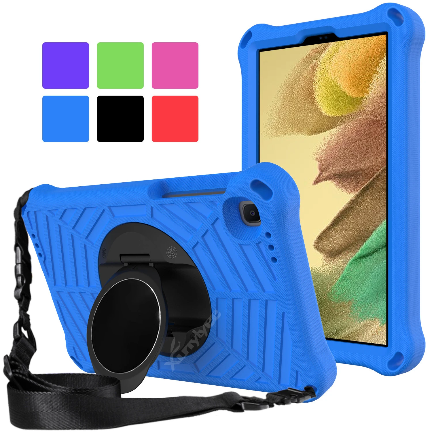 Kids Safe EVA Tablet Case For Samsung Galaxy Tab A7 Lite 8.7 2021 SM-T220 T225 Galaxy Tab A7 10.4 SM-T500 Shoulder Strap Cover