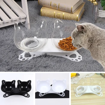 

2020 Pet Cat Elevated Bowls Durable Double Bowls Raised Stand Cat Feeding & Watering Supplies Dog Feeder Pet Supplies