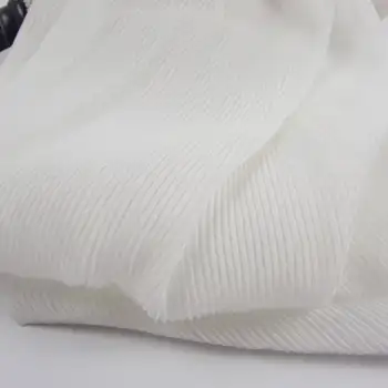 

off white pleated chiffon fabric, chiffon Vertical crease, accordion chiffon fabric, ruffled chiffon fabric